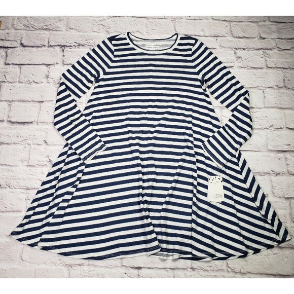 Harper Canyon Other - Harper Canyon Girls Size XL 14/16 Navy & White Stripe Long-Sleeve Dress